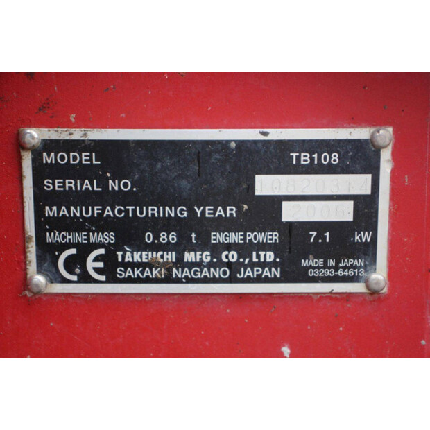 2006 تاكوتشي TB108-48236167