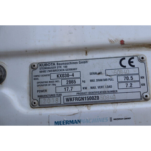 2018 KUBOTA KX030-4-48240558
