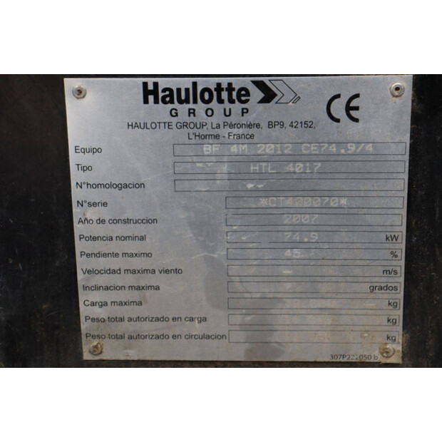 2007 Haulotte HTL 4017-48240960