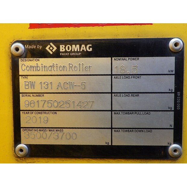 2019 BOMAG BW131ACW-5-48259735