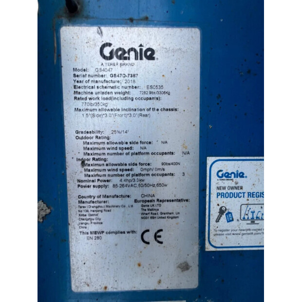 2018 Genie GS4047-48263702