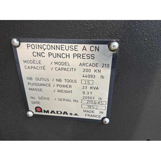 1993 Amada Arcade 210 CNC-48281236