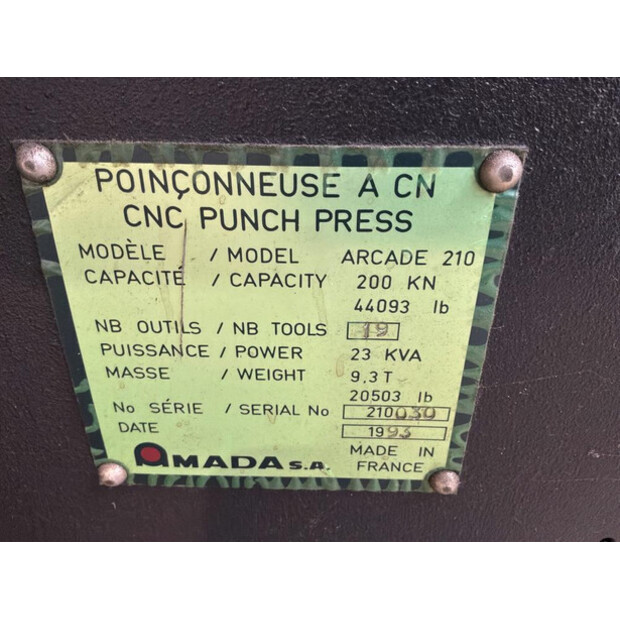1993 Amada Arcade 210 CNC-48281279