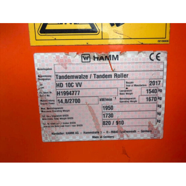 2017 HAMM HD10C VV-48286708
