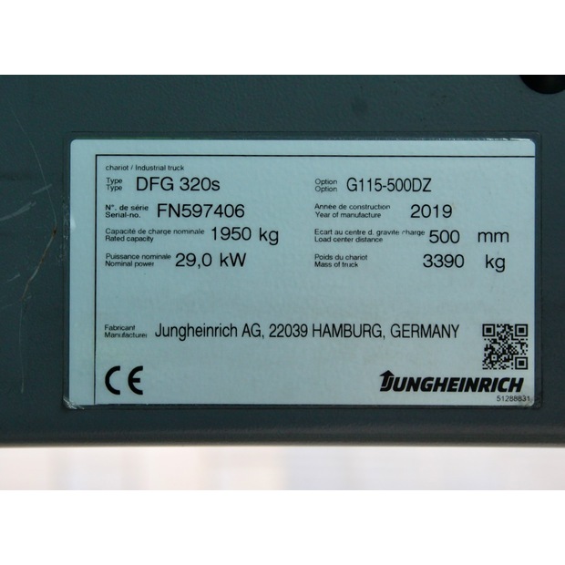 2019 Jungheinrich DFG 320s 500 DZ-48332371