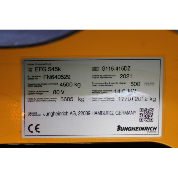 2021 Jungheinrich EFG 545k 415 DZ-48332509