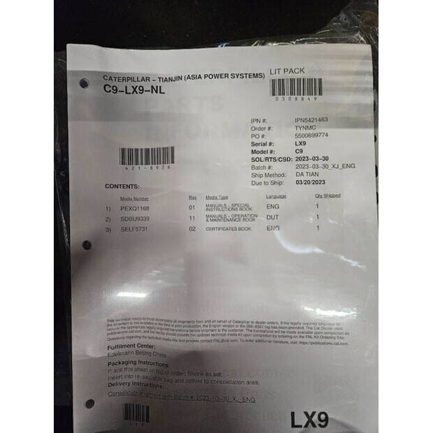 2025 Caterpillar DE275E0 - C9-48373073