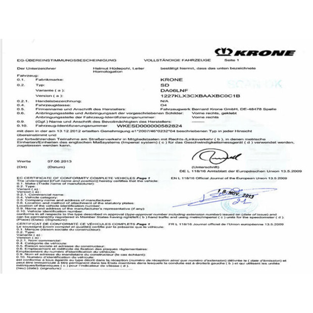 2013 Krone SD-48374109