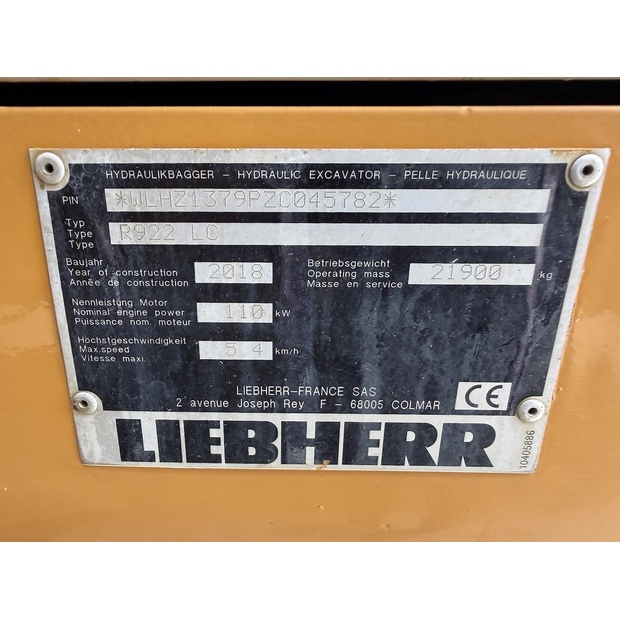 2018 ليبهير R922LC-48382000