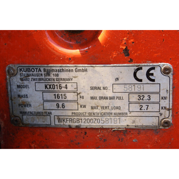 2014 KUBOTA KX016-4-48427593