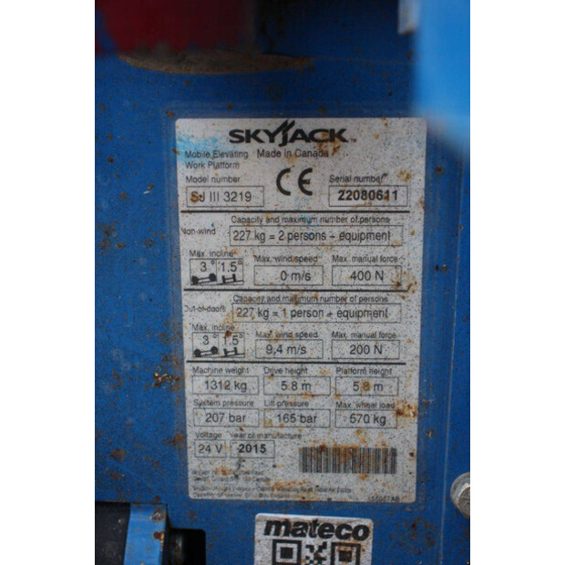 2015 SkyJack SJ III 3219-48431409