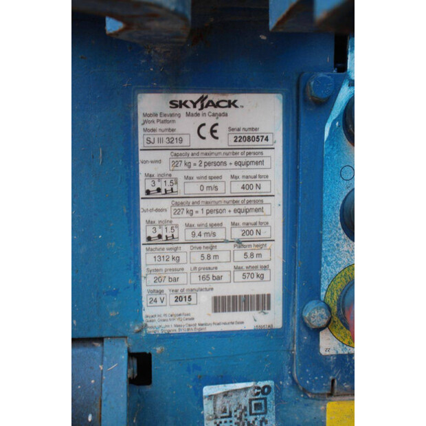2015 SkyJack SJ III 3219-48431461