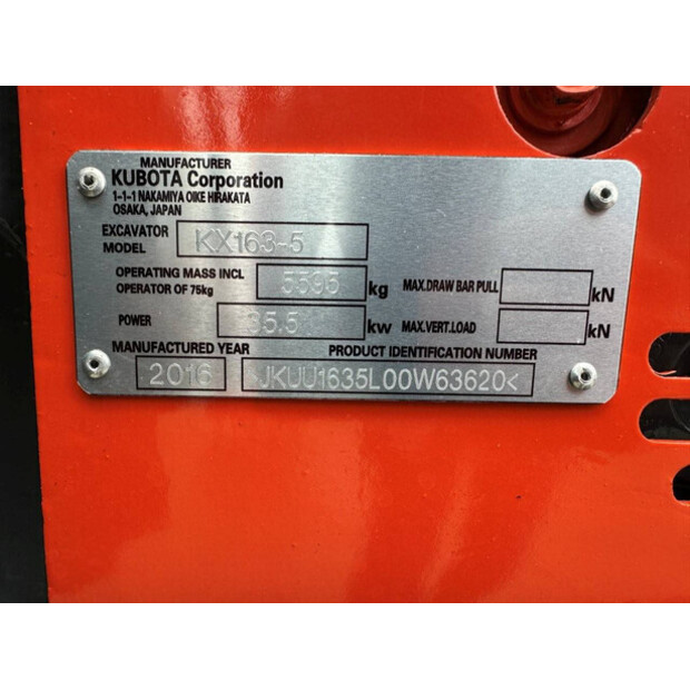 2016 KUBOTA KX163-5-48432604