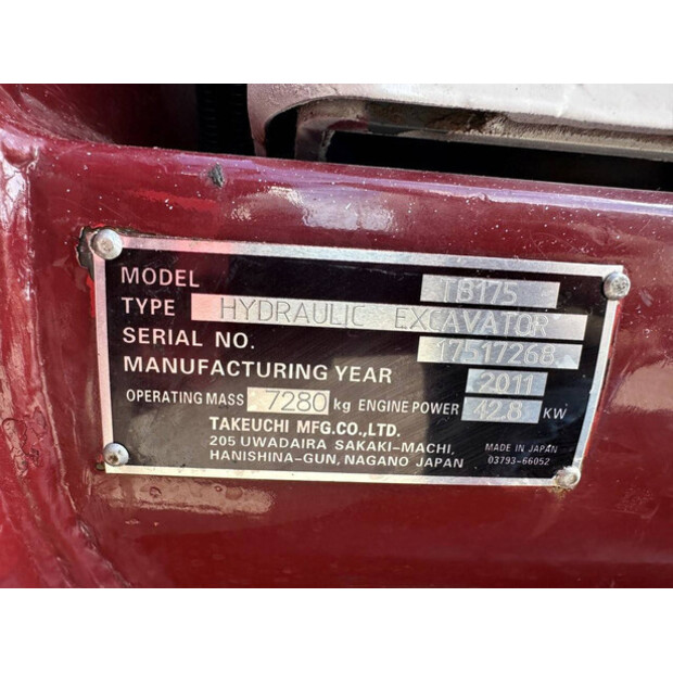 2011 TAKEUCHI TB175-48433271