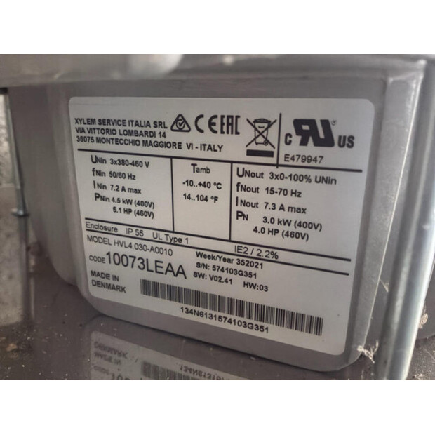 2021 XYLEM Hydrovar 4.030-48496126