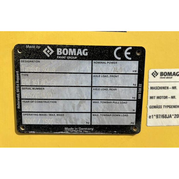 2014 BOMAG BW 161 AD-4-48529946