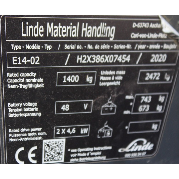 2020 Linde E14-02-48548639