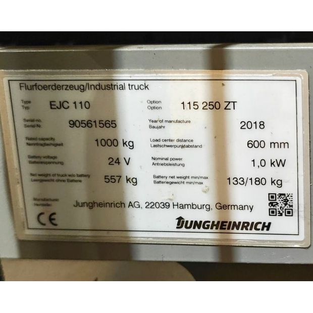 2018 Jungheinrich EJC 110 250 ZT Li-Ion-48548705