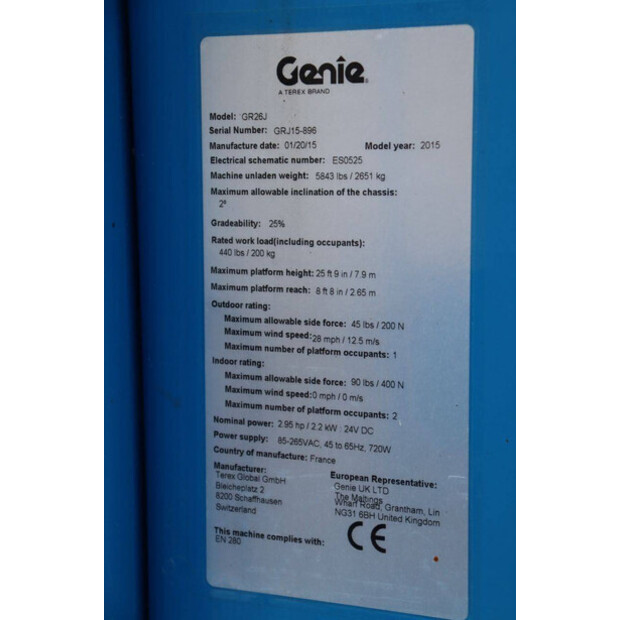 2015 Genie GR26J-48591480