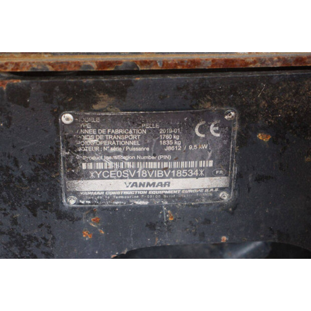 2019 YANMAR SV18-48593040