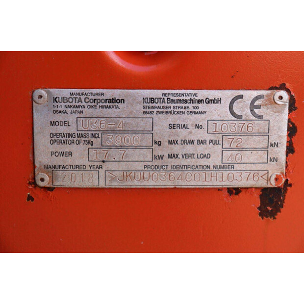 2018 KUBOTA U36-4-48594332
