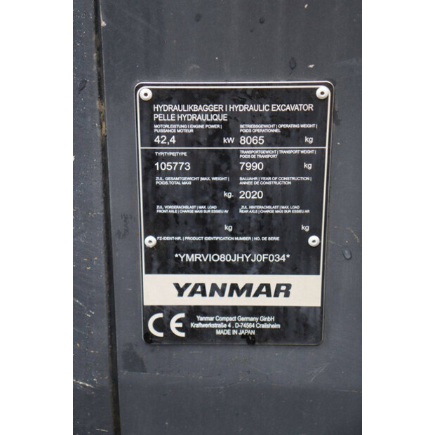 2020 YANMAR VI080-48596209