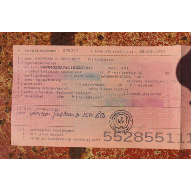 1999 GHEYSEN & VERPOORT R4020A-48600174