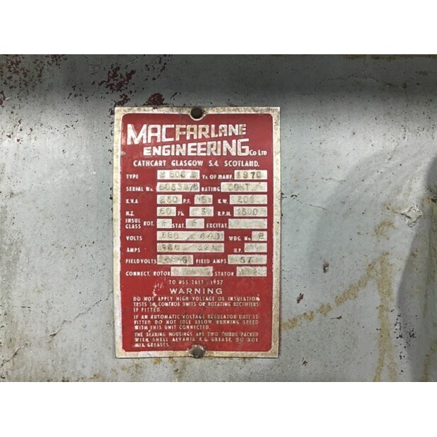 DORMAN 6QTCA GENERATOR 250 KVA USED-48686004