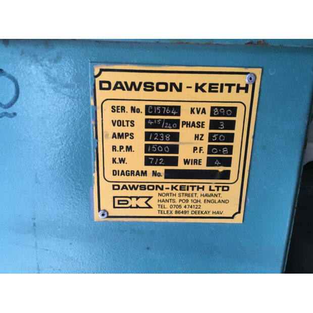 DAWSON-KEITH SC6340 GENERATOR 890 KVA USED-48687417