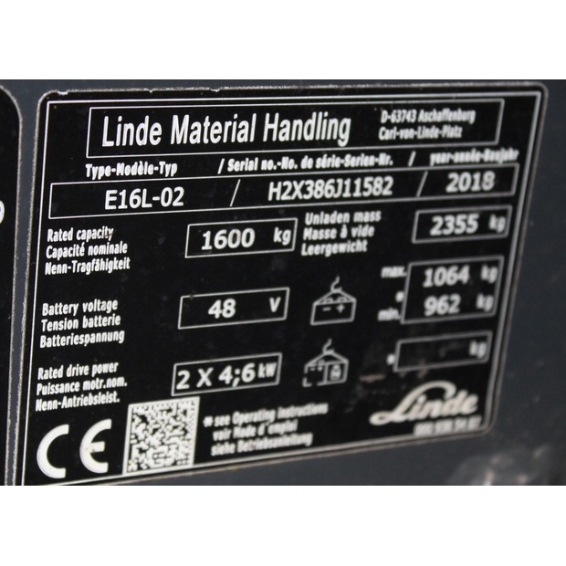 2018 Linde E16L-02-48697269
