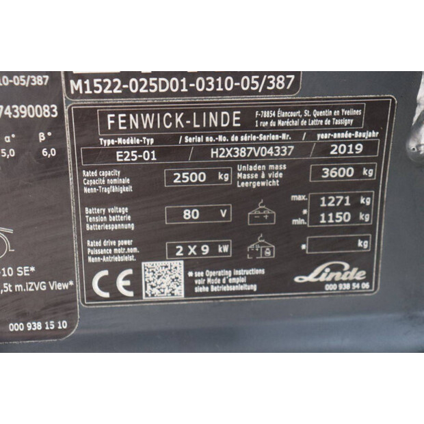 2019 Fenwick-Linde E25-01-48719466