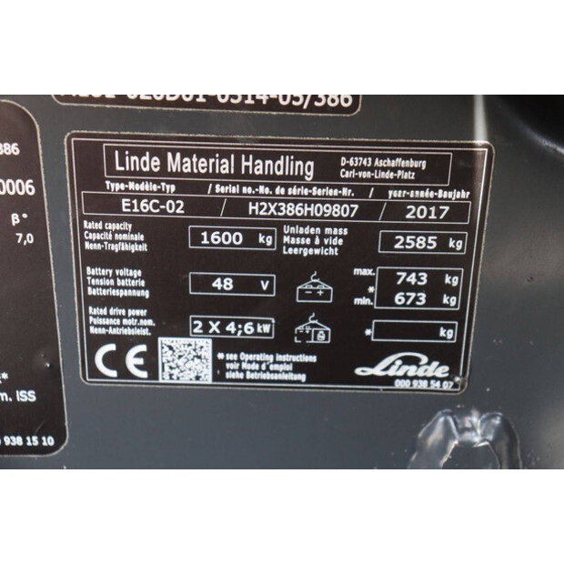 2017 Linde E16C-02-48719540