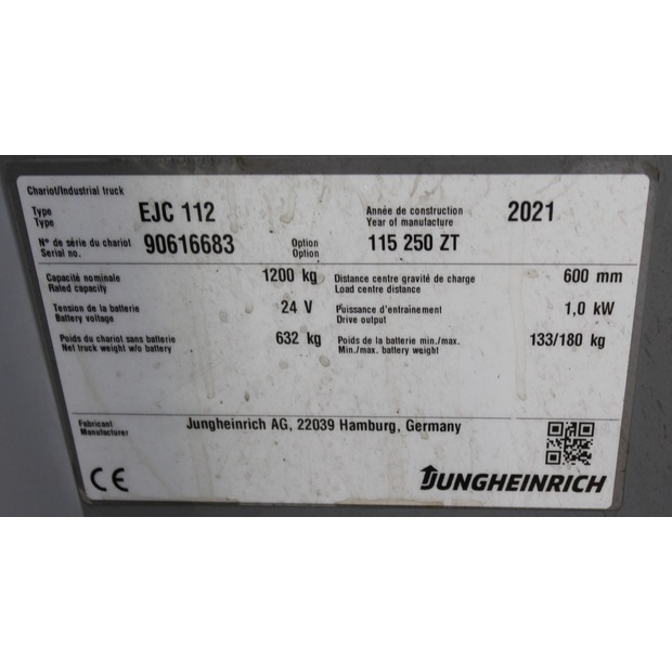2021 Jungheinrich EJC 112 250 ZT-48761627