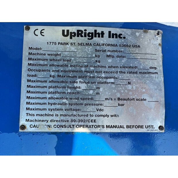 2002 UPRIGHT MX-19-48785021