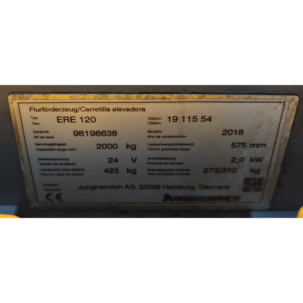 2018 Jungheinrich ERE 120-48792165