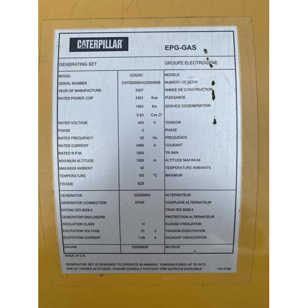2007 Caterpillar G3520C-48809158