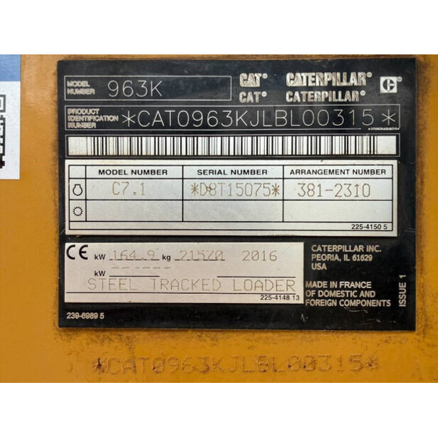 2016 Caterpillar 963K-48820796