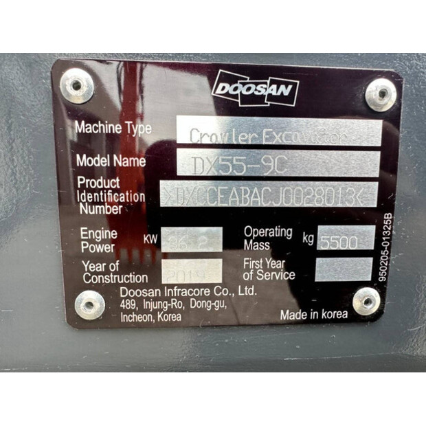 2019 Doosan DX55-9CN-48832851