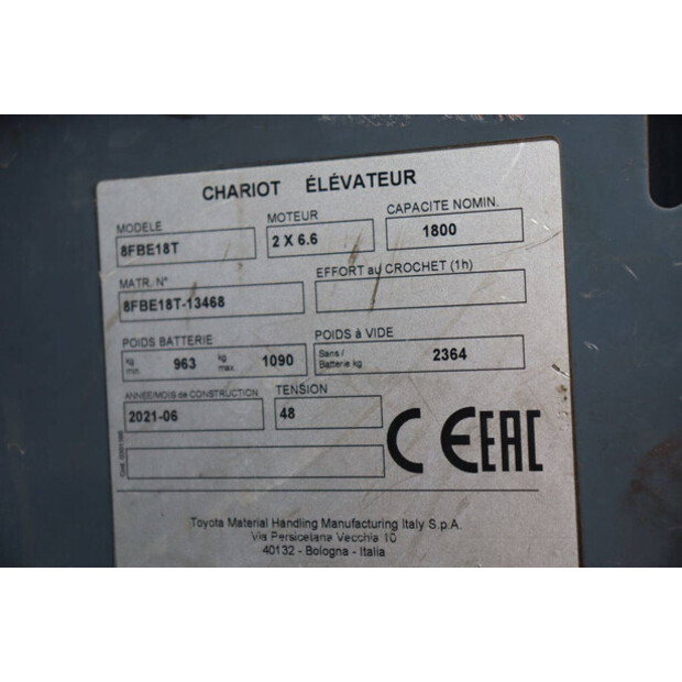 2021 Toyota 8FBE18T-48876975