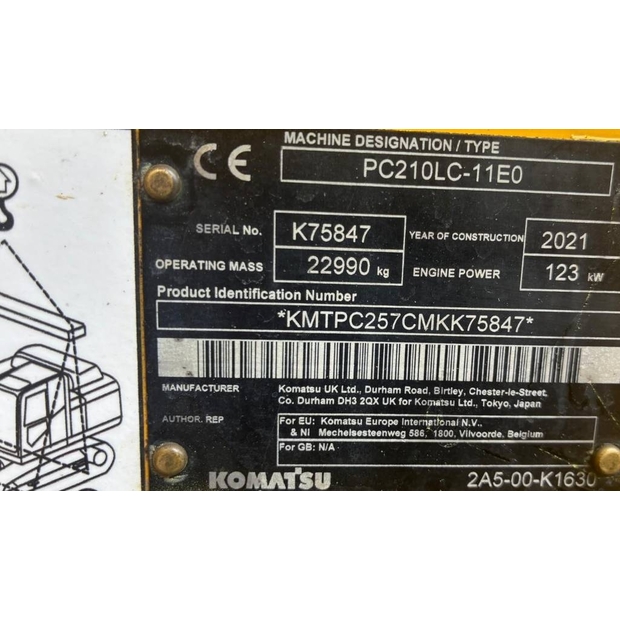 2021 Komatsu PC210LC-11-48880857