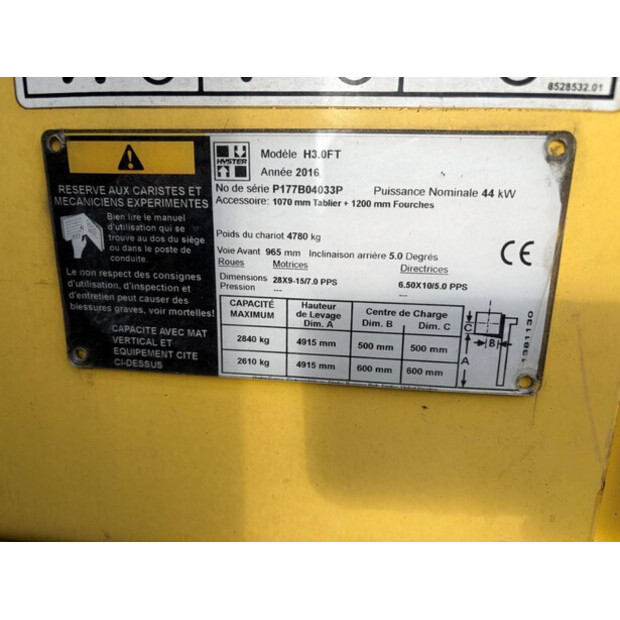 2016 Hyster H3.0FT-48890423