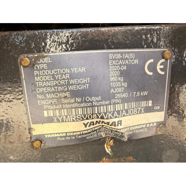 2020 YANMAR SV08-1A-48894261