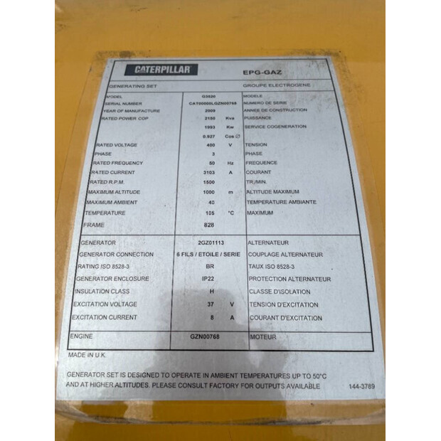 2009 Caterpillar G3520-48903186