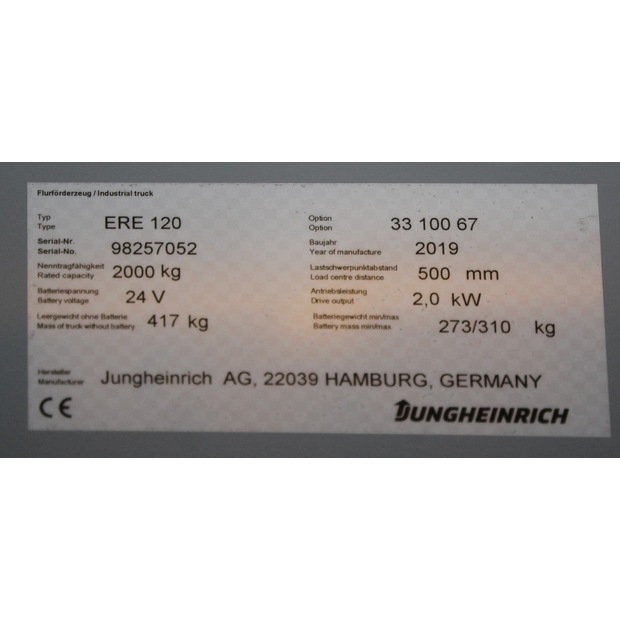 2019 Jungheinrich ERE 120-48950748