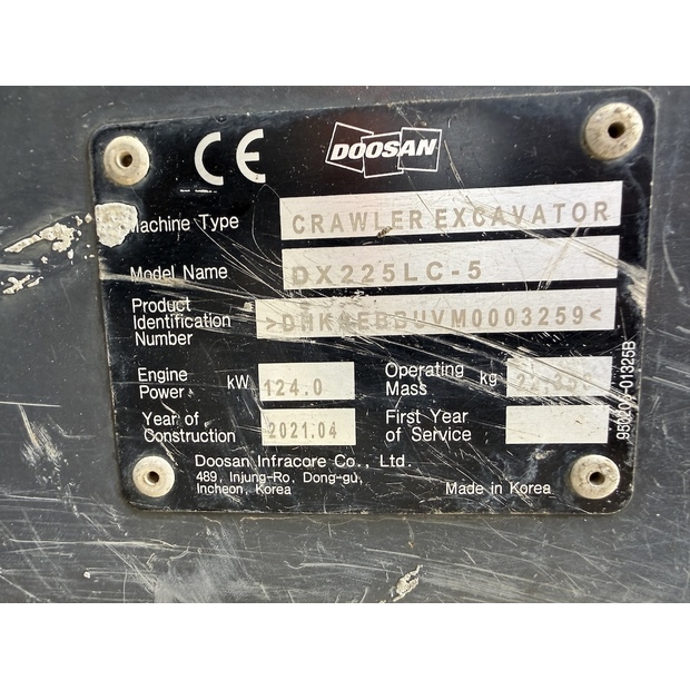 2021 Doosan DX225LC-5-48952092