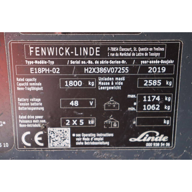 2019 Fenwick-Linde E18PH-02-48967220