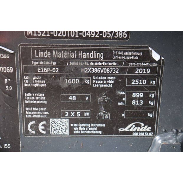2019 Linde E16P-02-48969497
