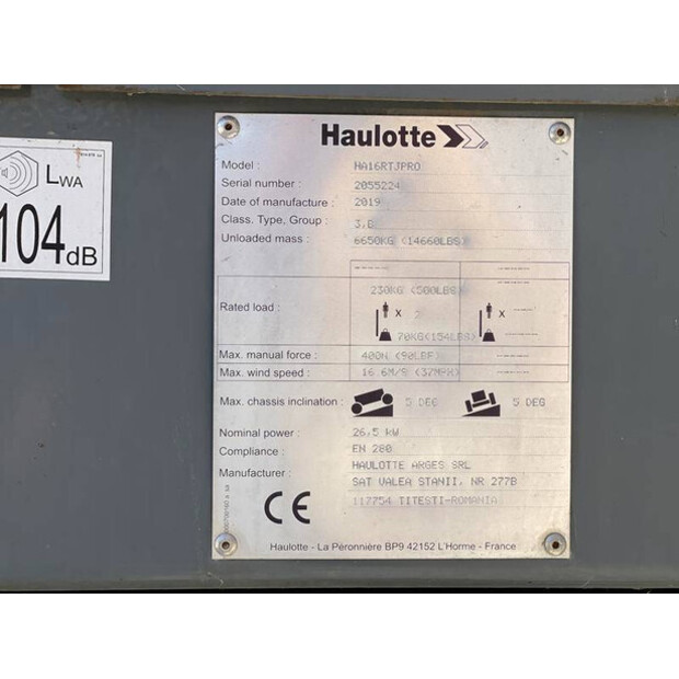 2019 Haulotte HA16RTJ-48973771