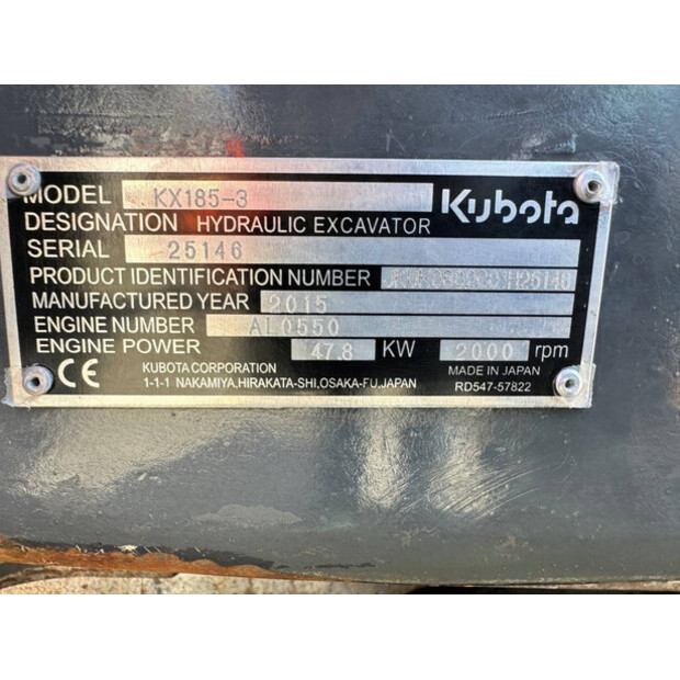 2015 KUBOTA KX185-3-48974869