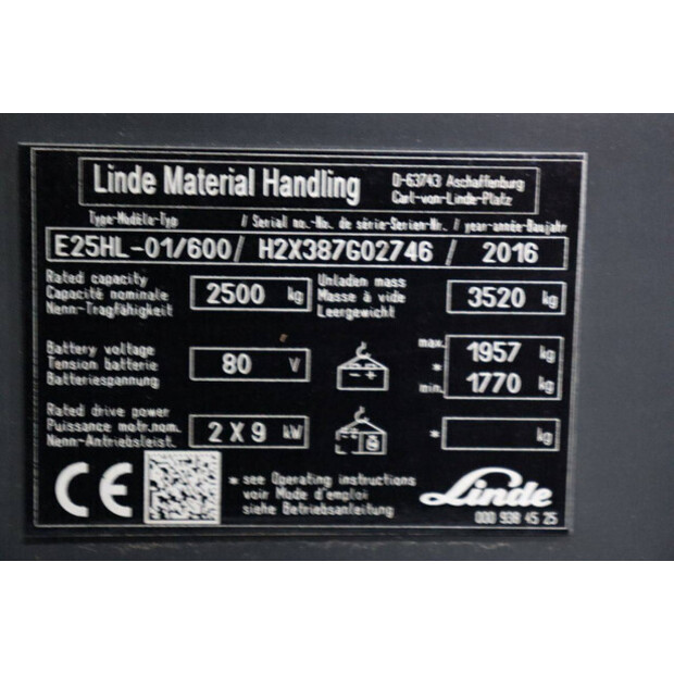 2016 Linde E25HL-01/600-48976258
